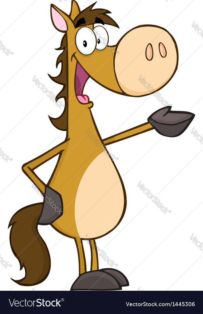 Horse cartoon mascot character Royalty Free Vector Image