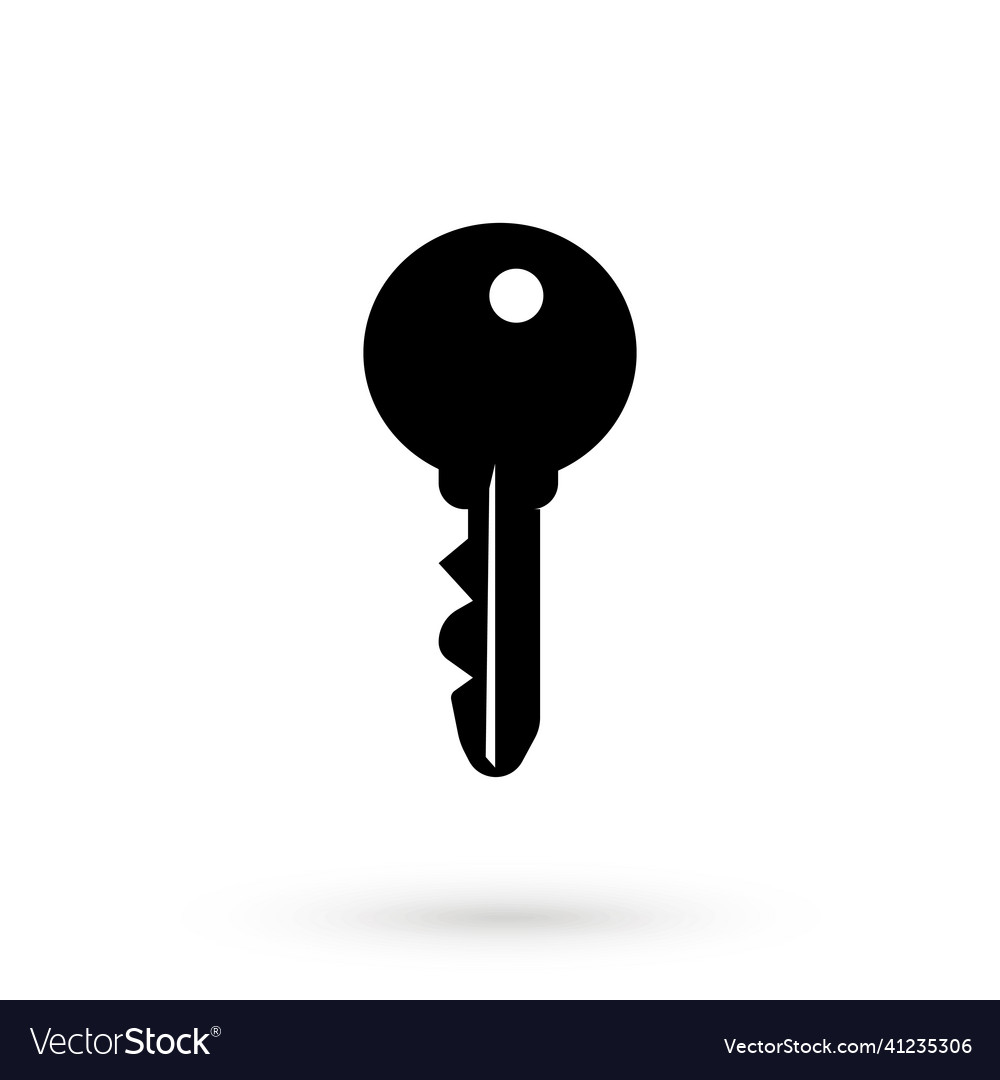 Key icon in trendy flat style isolated on grey