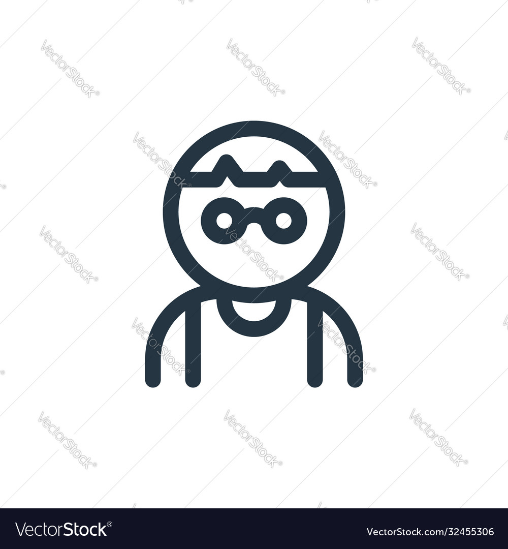 Nerd icon editable stroke linear symbol