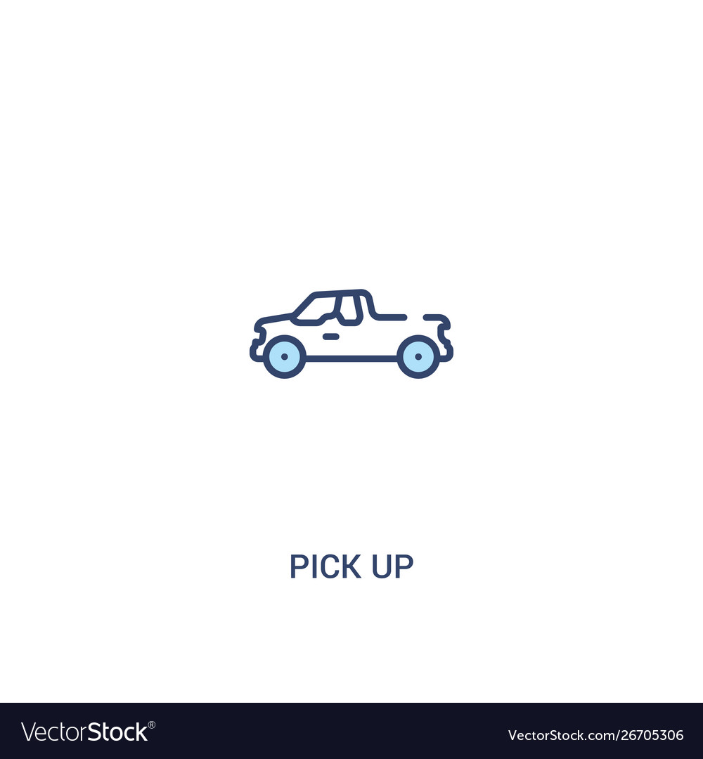 Pick up concept 2 colored icon simple line