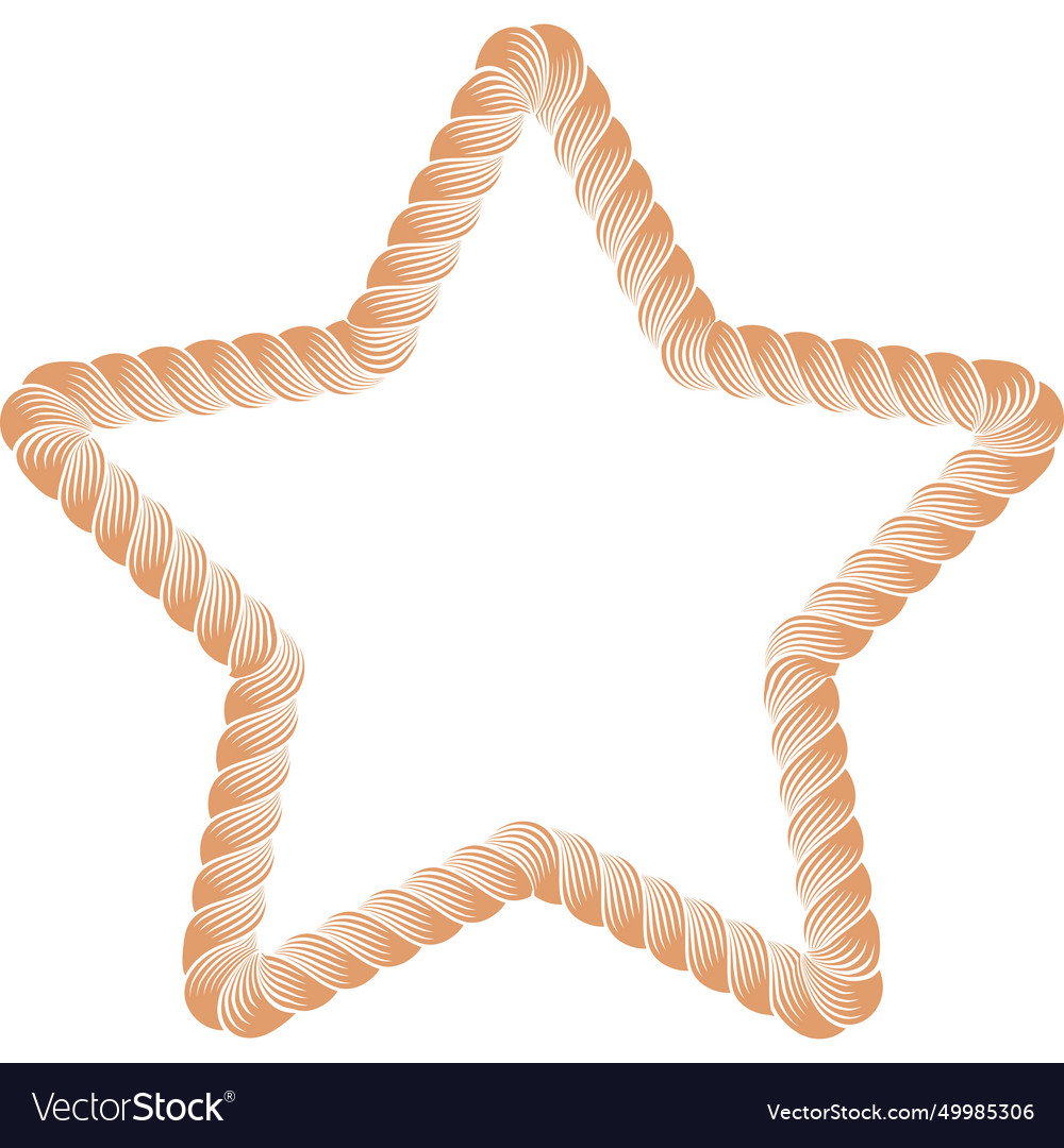 Rope star frame Royalty Free Vector Image - VectorStock