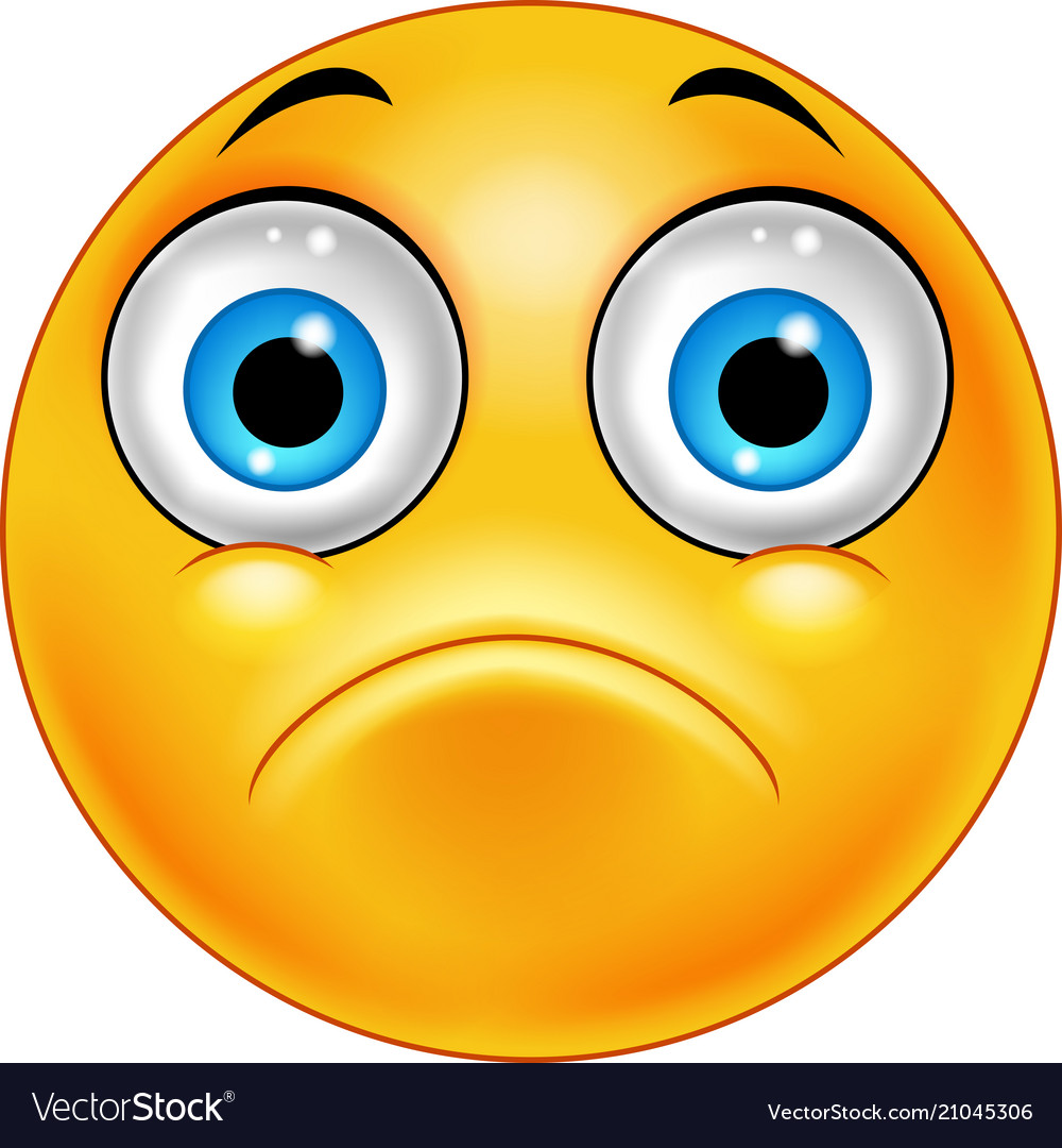 Sad emoticon face Royalty Free Vector Image - VectorStock