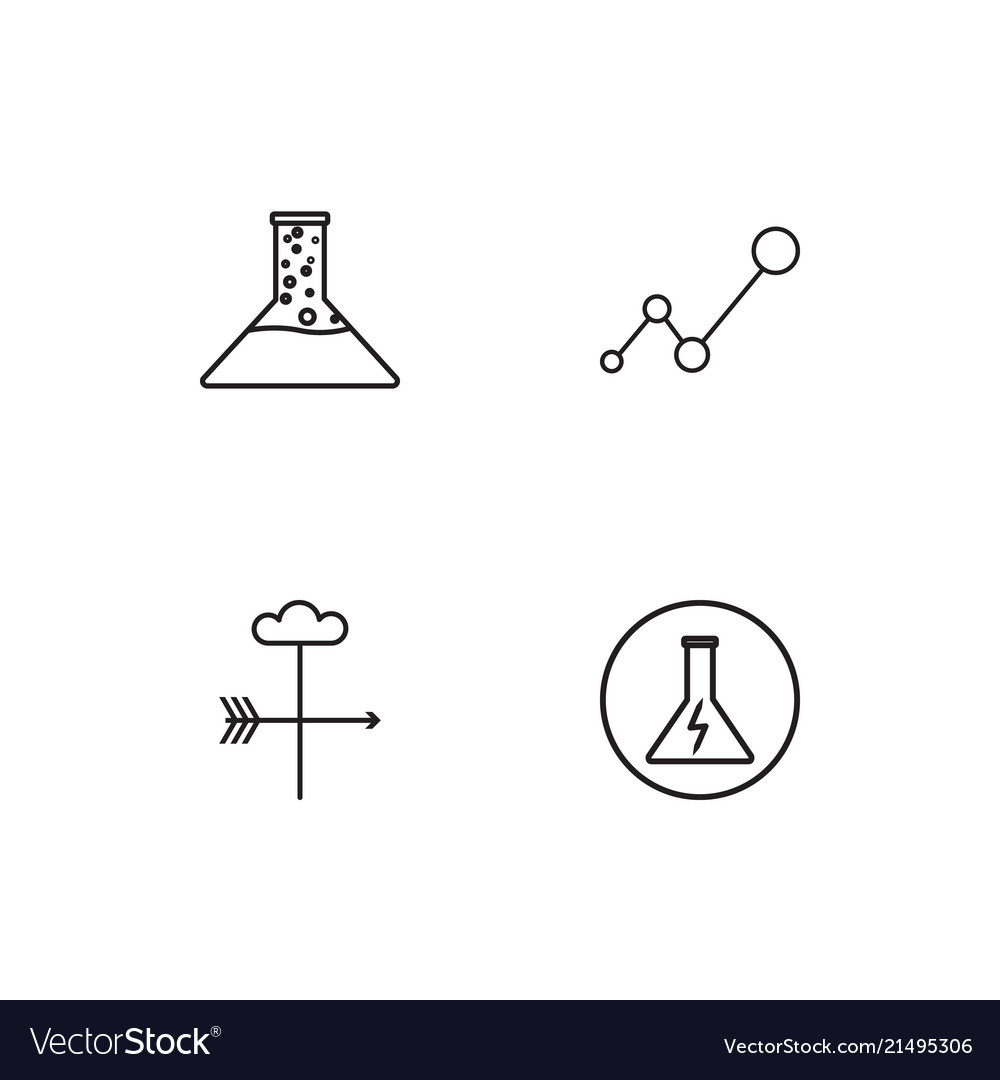 Science linear icons set simple outline