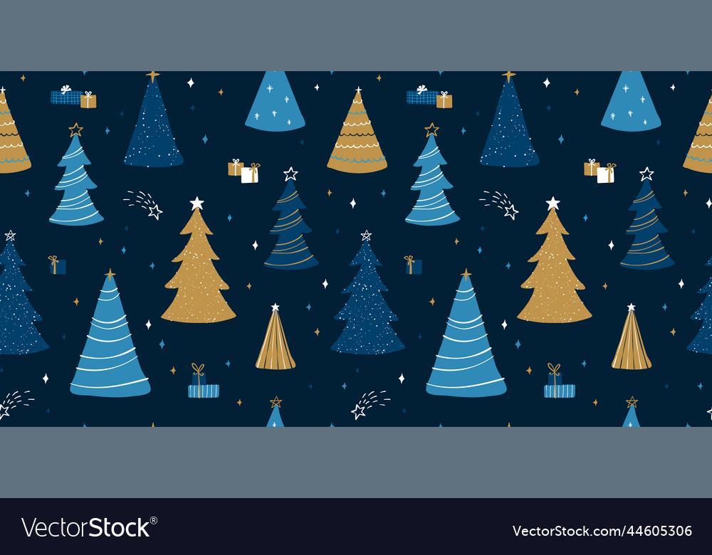 Seamless christmas background with decorative