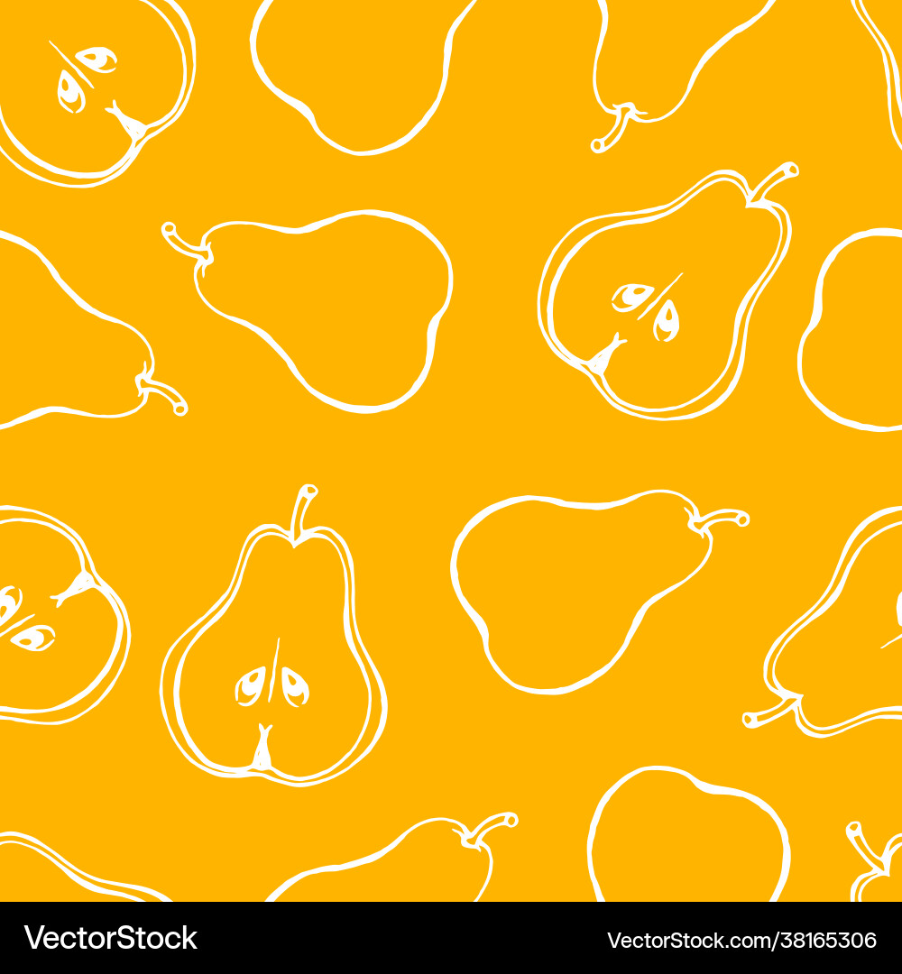 Seamless pattern with hand drawn fruits elements Vector Image