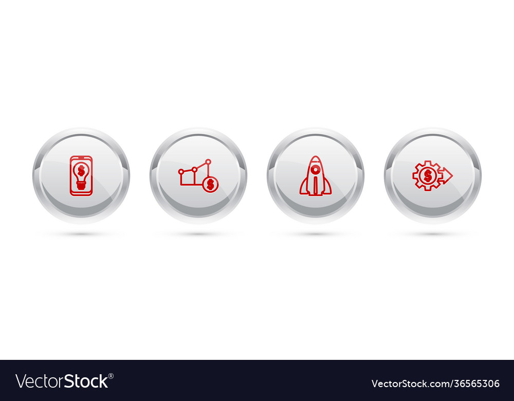 Set line light bulb with dollar on mobile pie