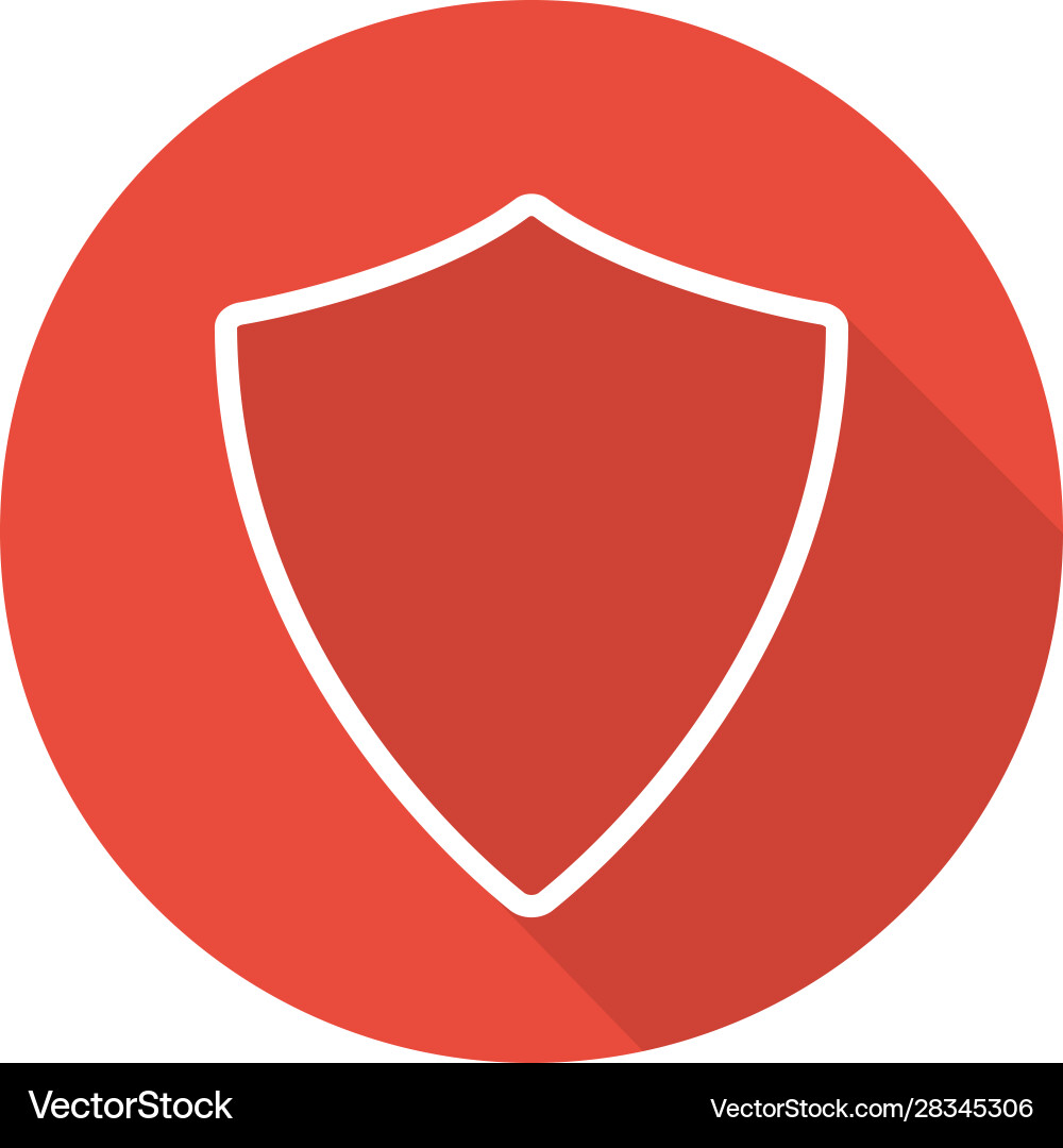 Shield flat linear long shadow icon Royalty Free Vector