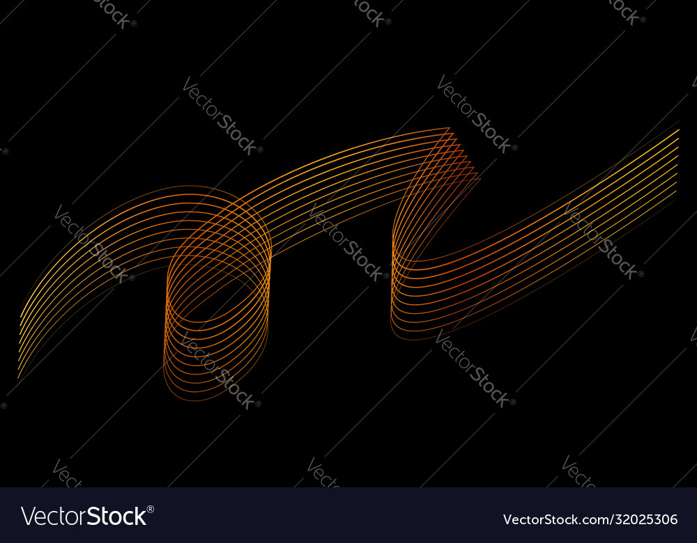 Simple abstract golden 8 wave line for element