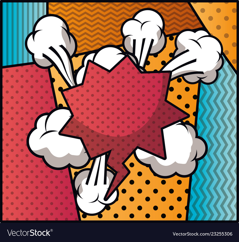 Speech bubble and set patterns pop art style
