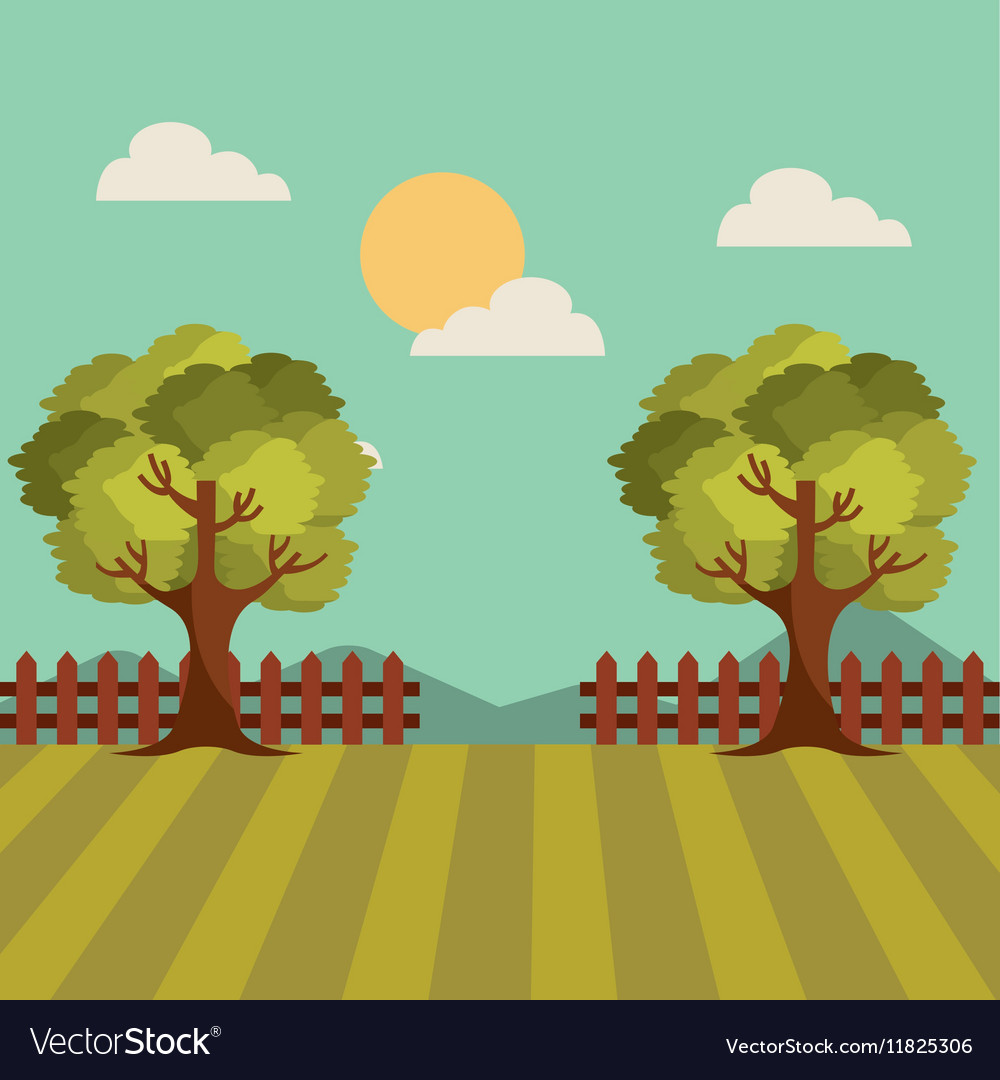 Tree landscape design Royalty Free Vector Image