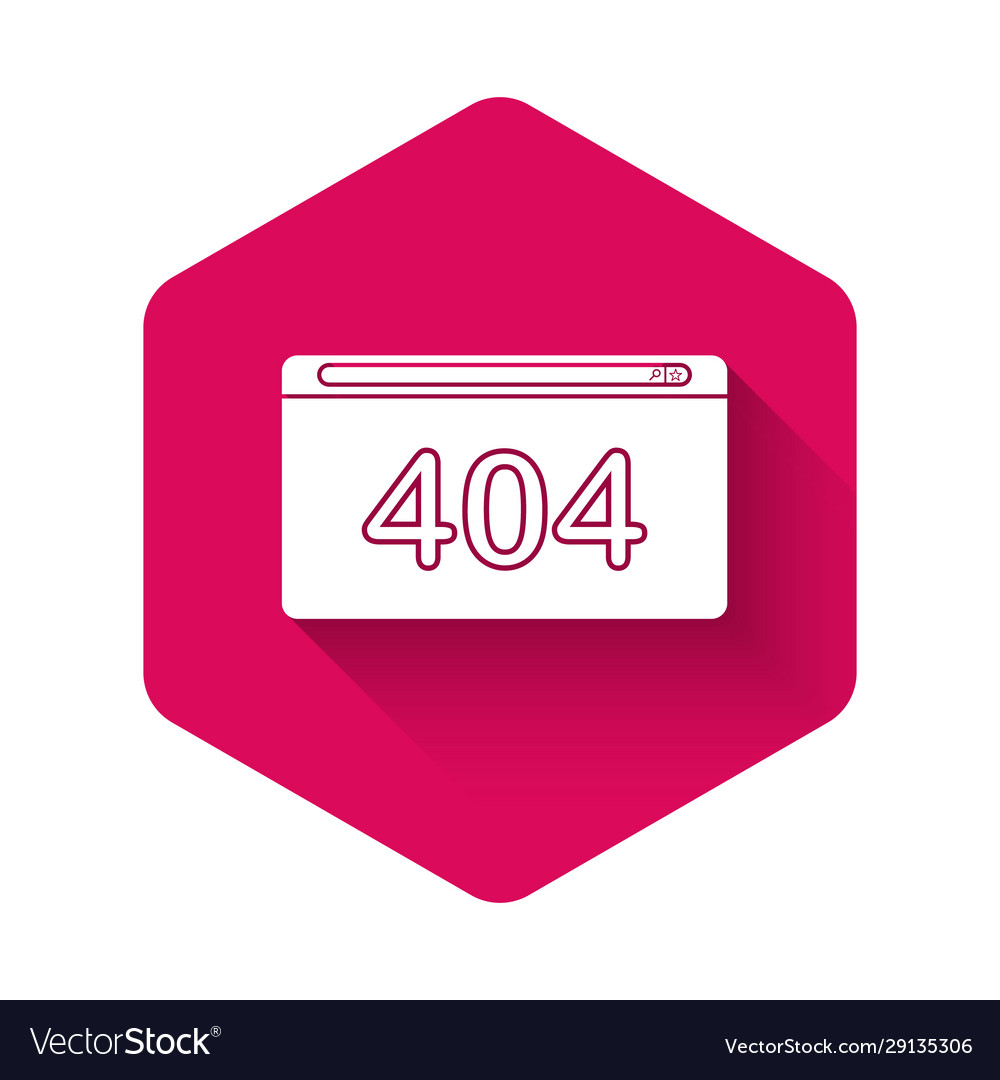 White page with a 404 error icon isolated vector image White page with a 404 error icon isolated