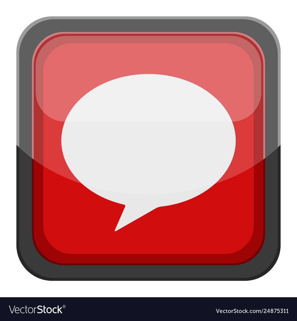 3d app button with a bubble chat icon