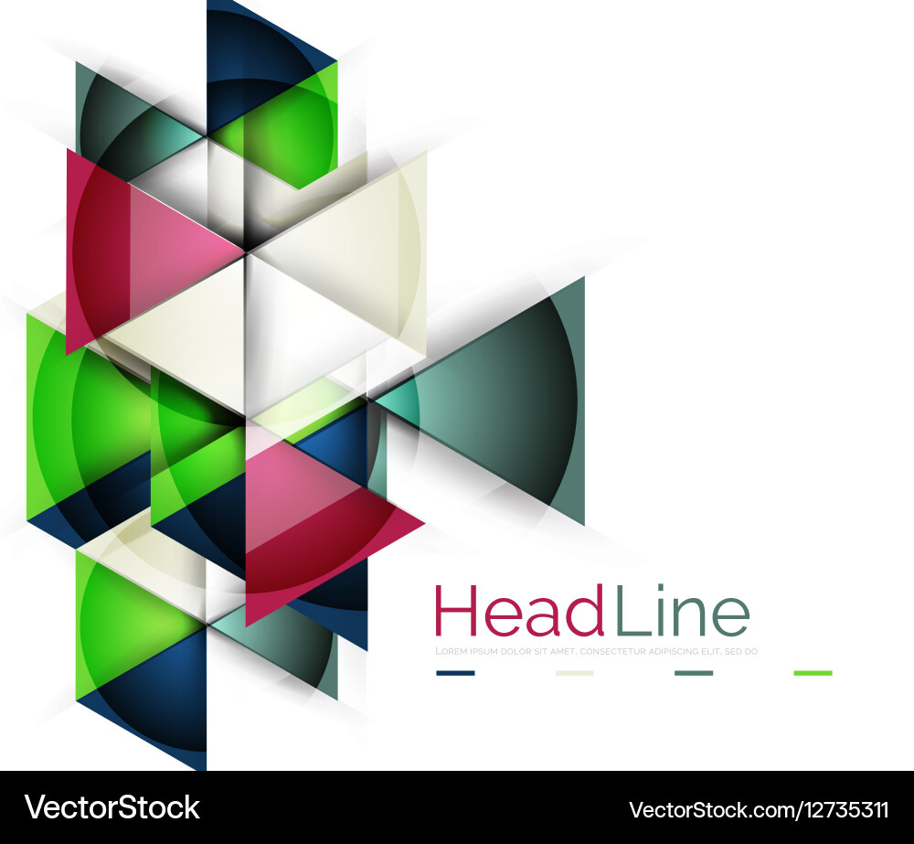 Colorful triangles on white background Royalty Free Vector