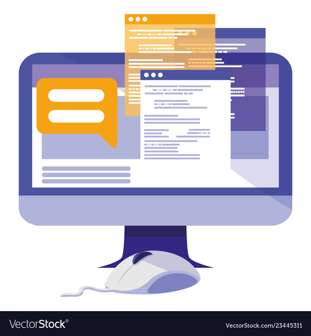 Computer with mouse icon