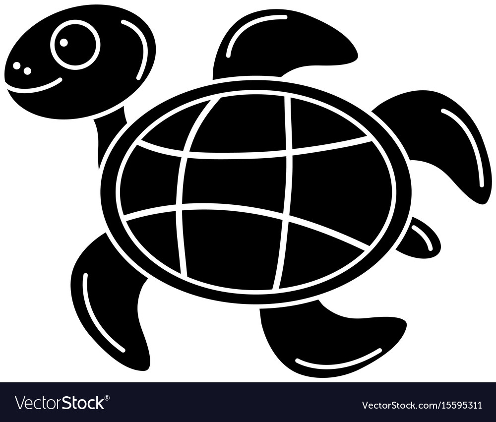 Cute turtle character icon Royalty Free Vector Image