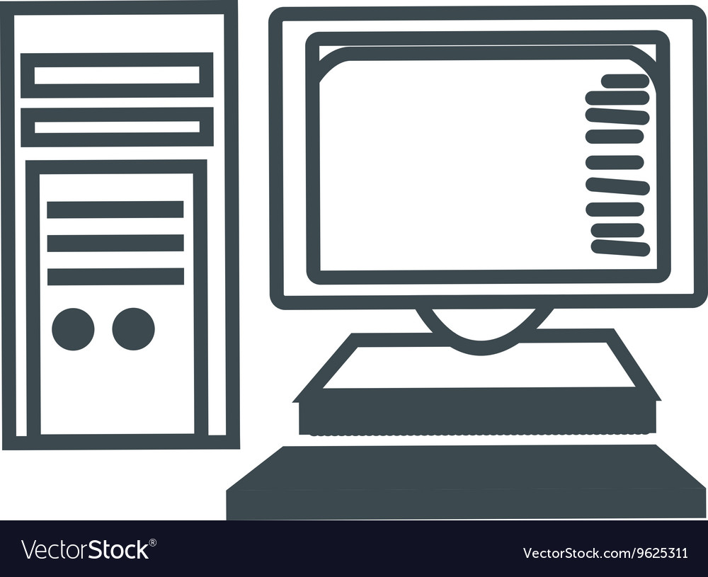 Grey computer icon