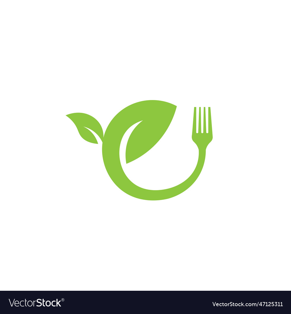 Healthy food logo concept logo with the symbol Vector Image