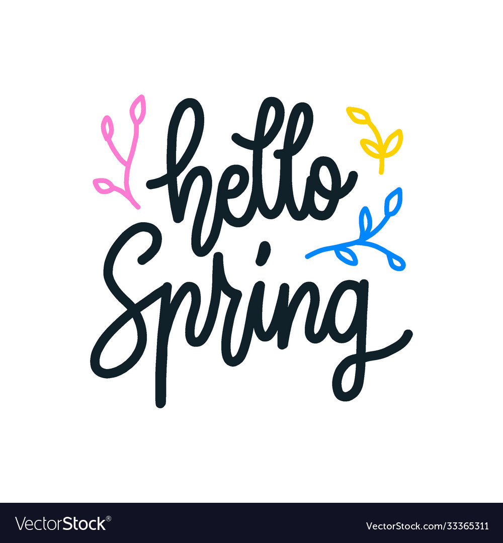 Hello spring banner design vector image Hello spring banner design