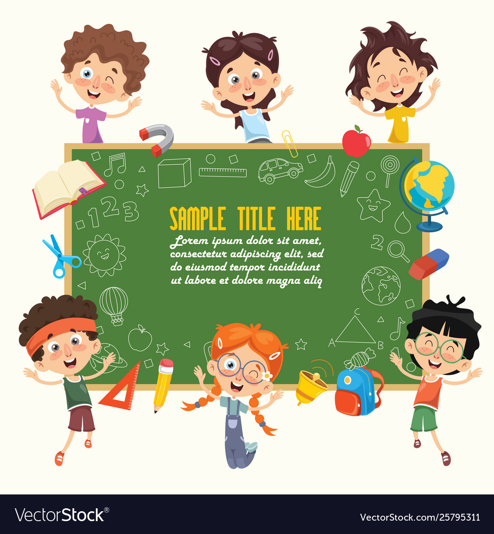 Kids holding blank board Royalty Free Vector Image