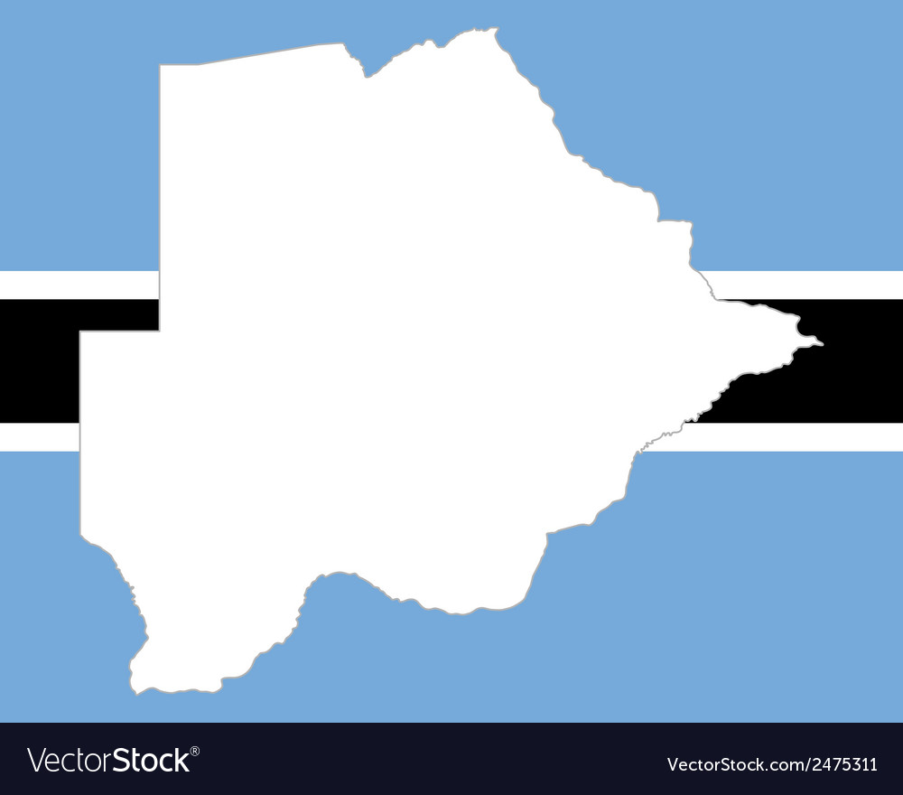 Map and flag of botswana