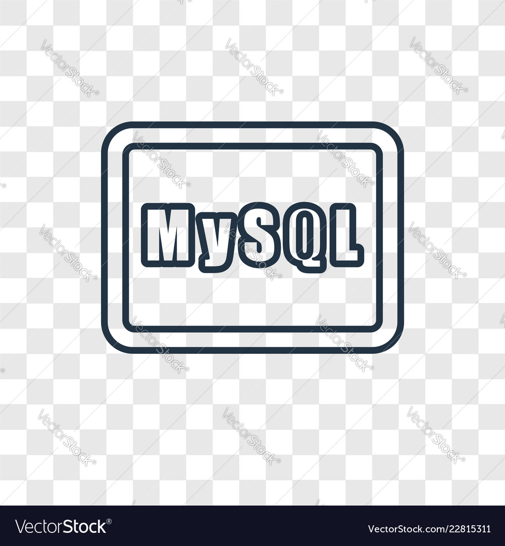 Mysql Konzept lineare Ikone isoliert auf transparent vector image Mysql Konzept lineare Ikone isoliert auf transparent