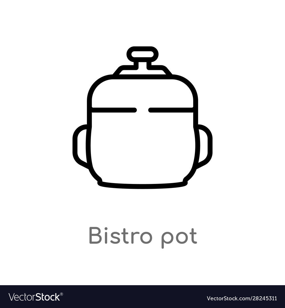 Outline bistro pot icon isolated black simple