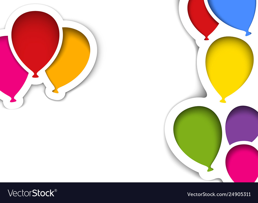 Party balloons in cut out style Royalty Free Vector Image