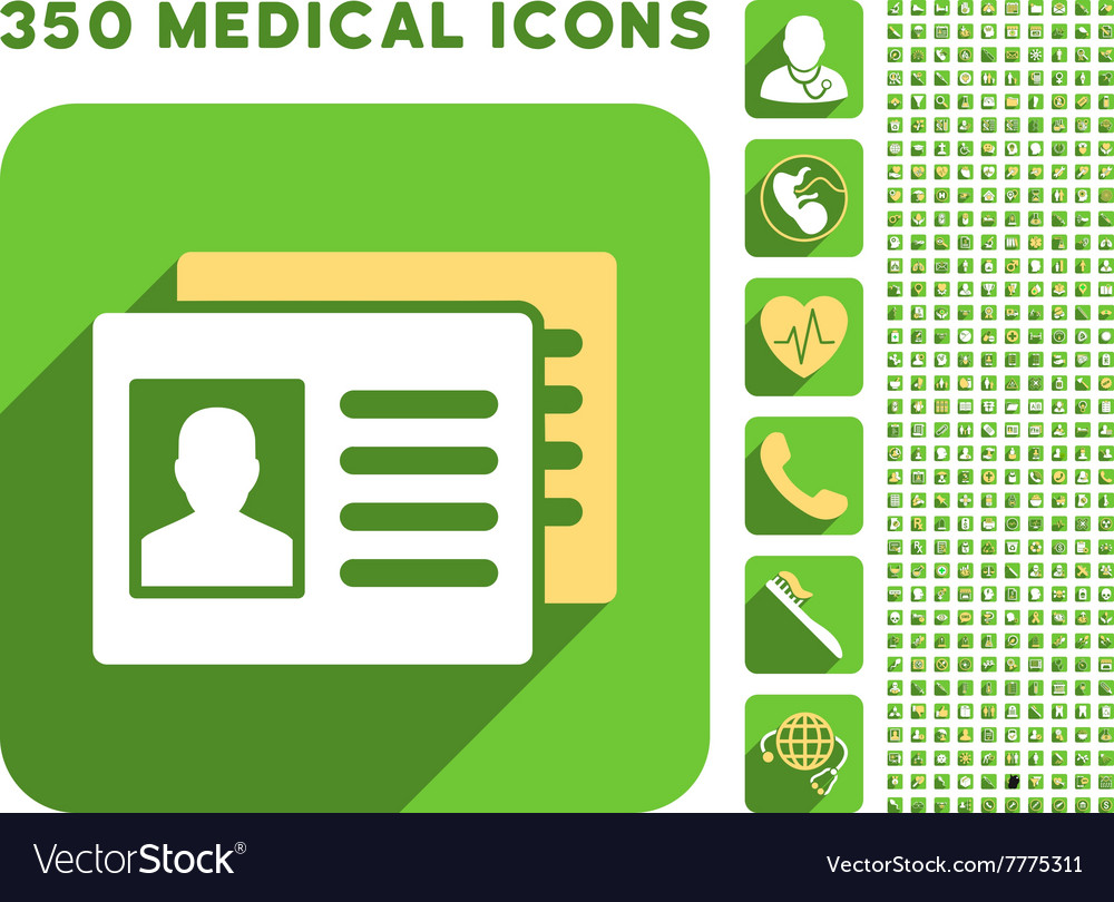 Patient accounts icon and medical longshadow