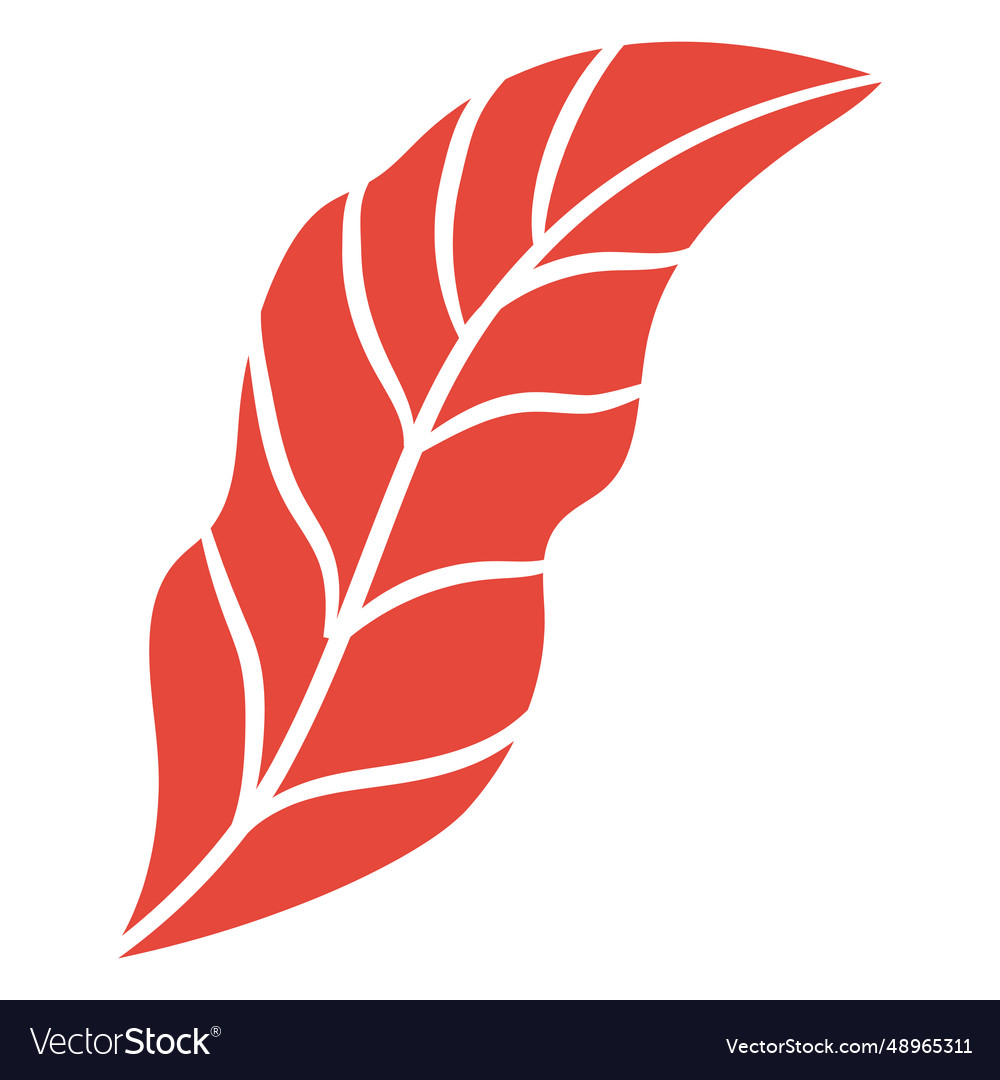 Red leaf flat Royalty Free Vector Image - VectorStock