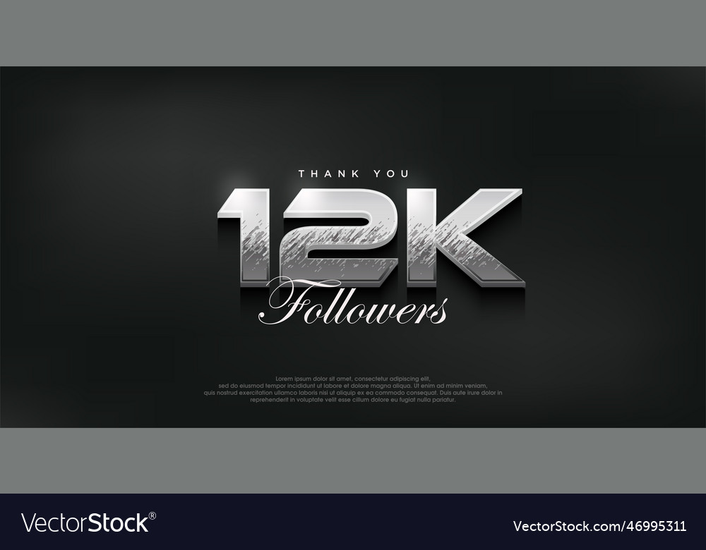 Silver modern design for a thank you 12k followers