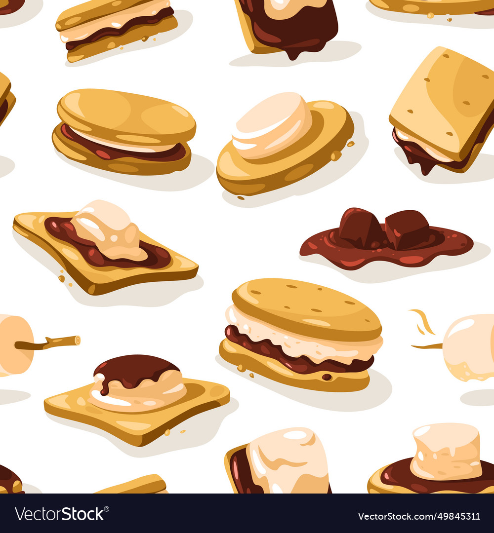 Smore pattern seamless print of nostalgic