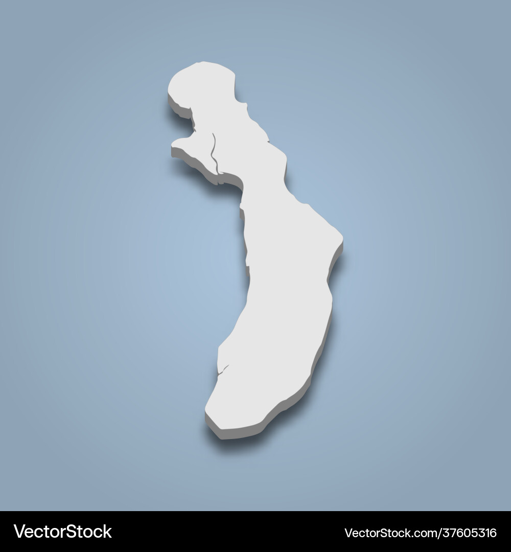 3d isometric map bhola island is an island Vector Image