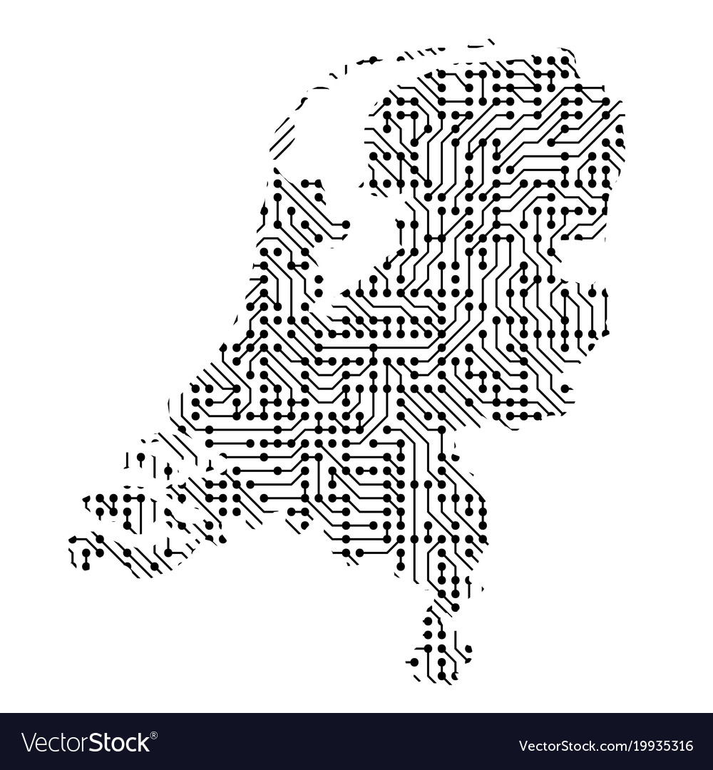 Abstrakte schematische Karte von Netherlands von