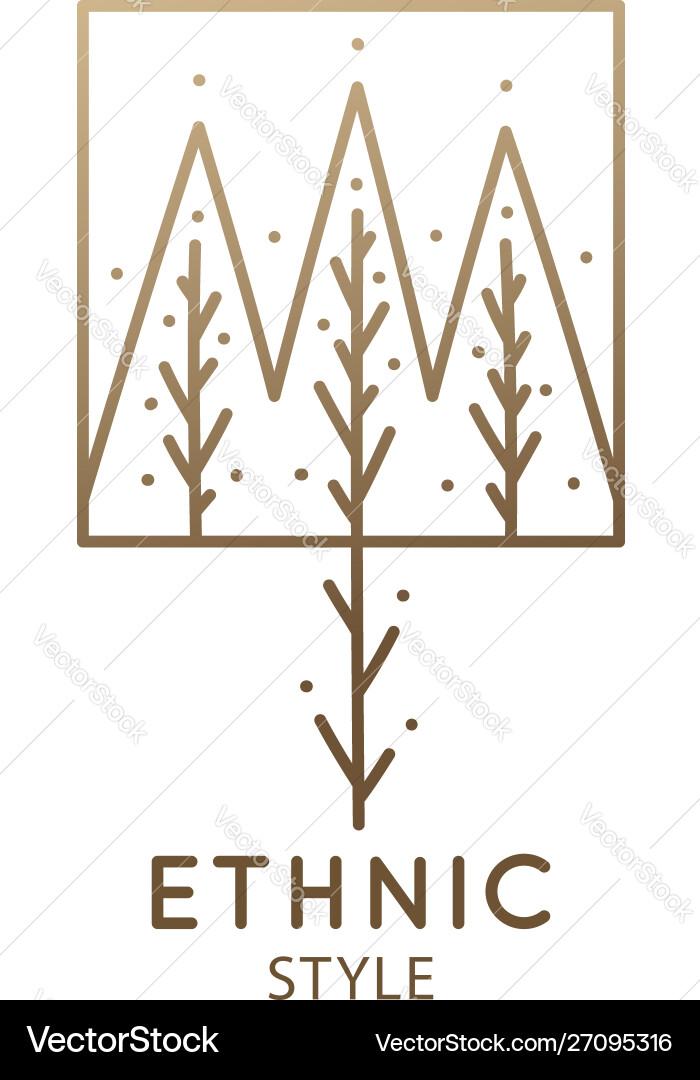 Abstract tree square logo Royalty Free Vector Image