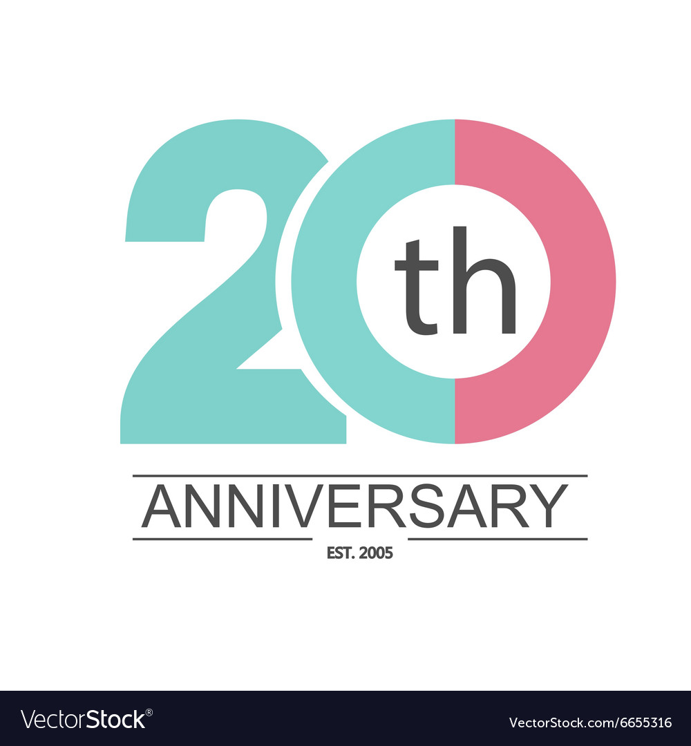 Anniversary icon with abstract elements