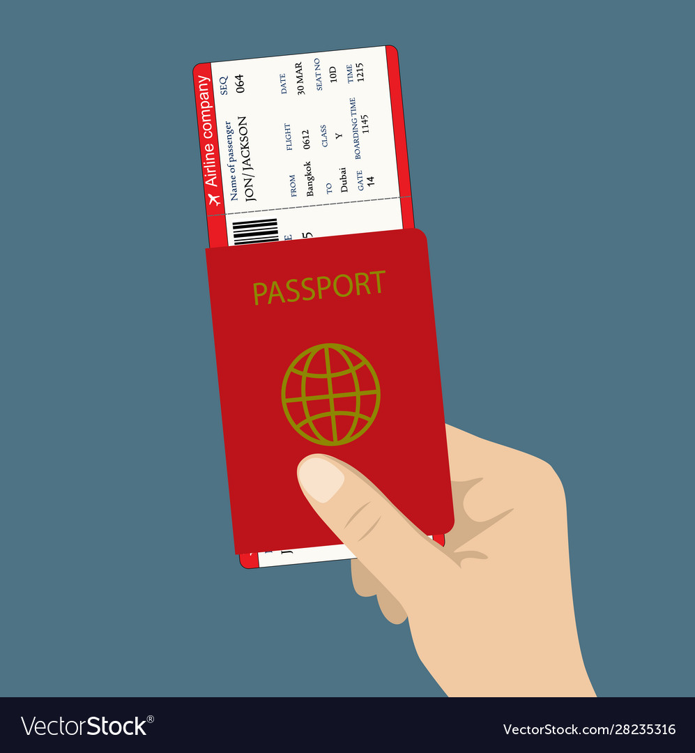 Boarding pass ticket and passport Royalty Free Vector Image