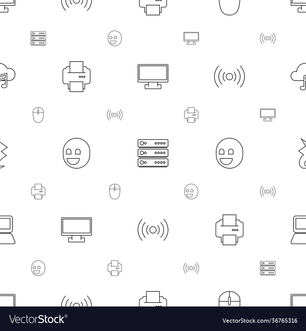 Computer icons pattern seamless white background