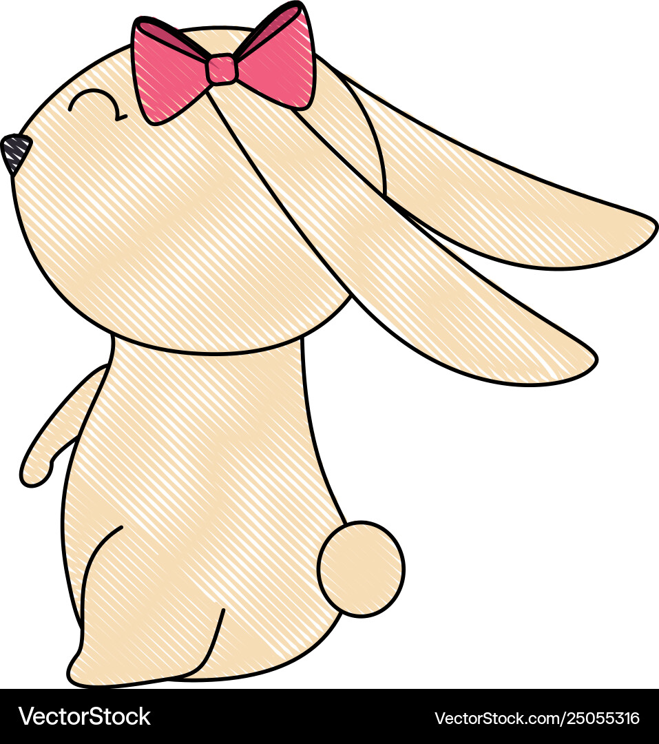Cute rabbit easter celebration Royalty Free Vector Image