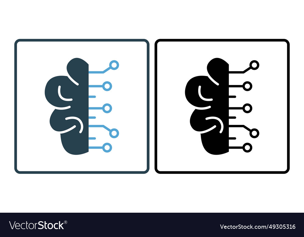 Deep learning icon related to device vector image Deep learning icon related to device