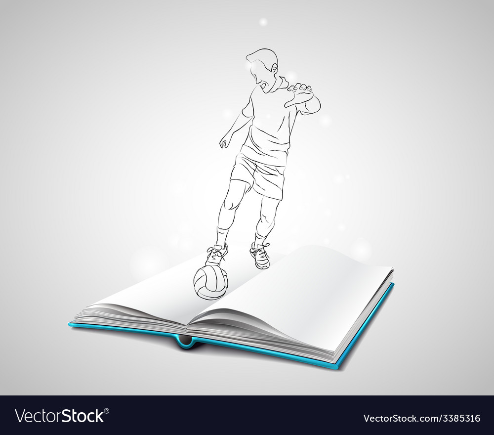 Doodle man playing football