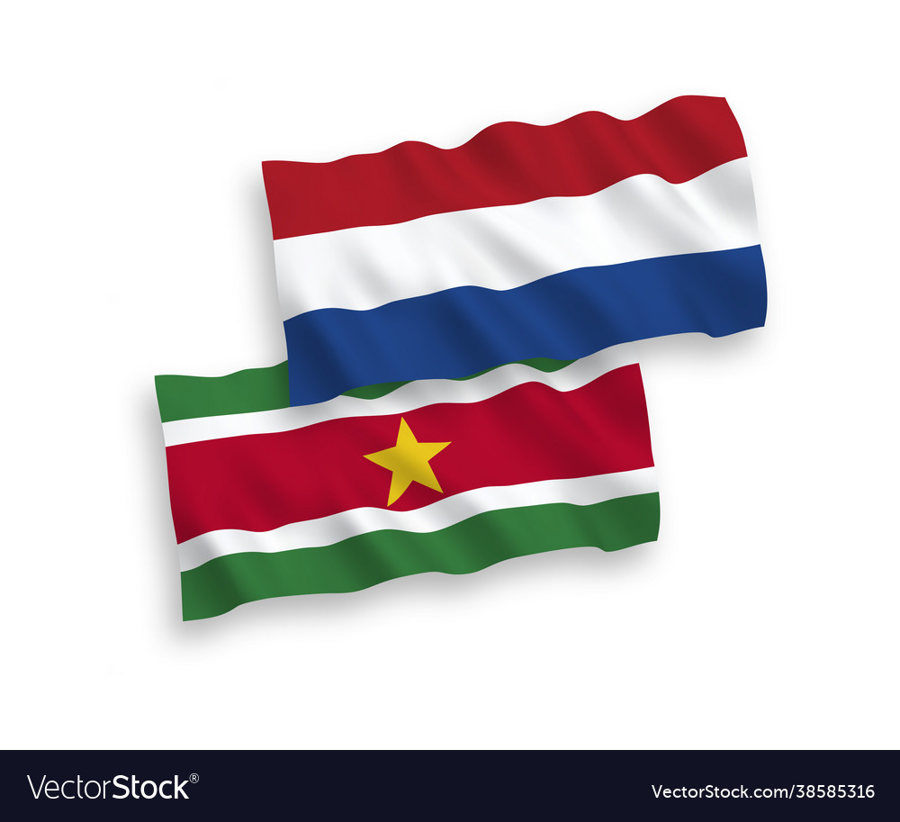 Flags republic suriname and netherlands vector image Flags republic suriname and netherlands