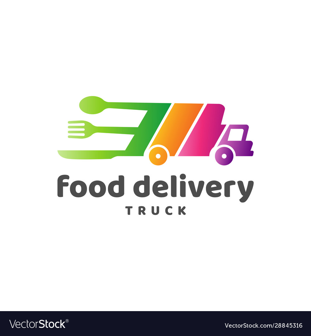 Food delivery truck logo icon