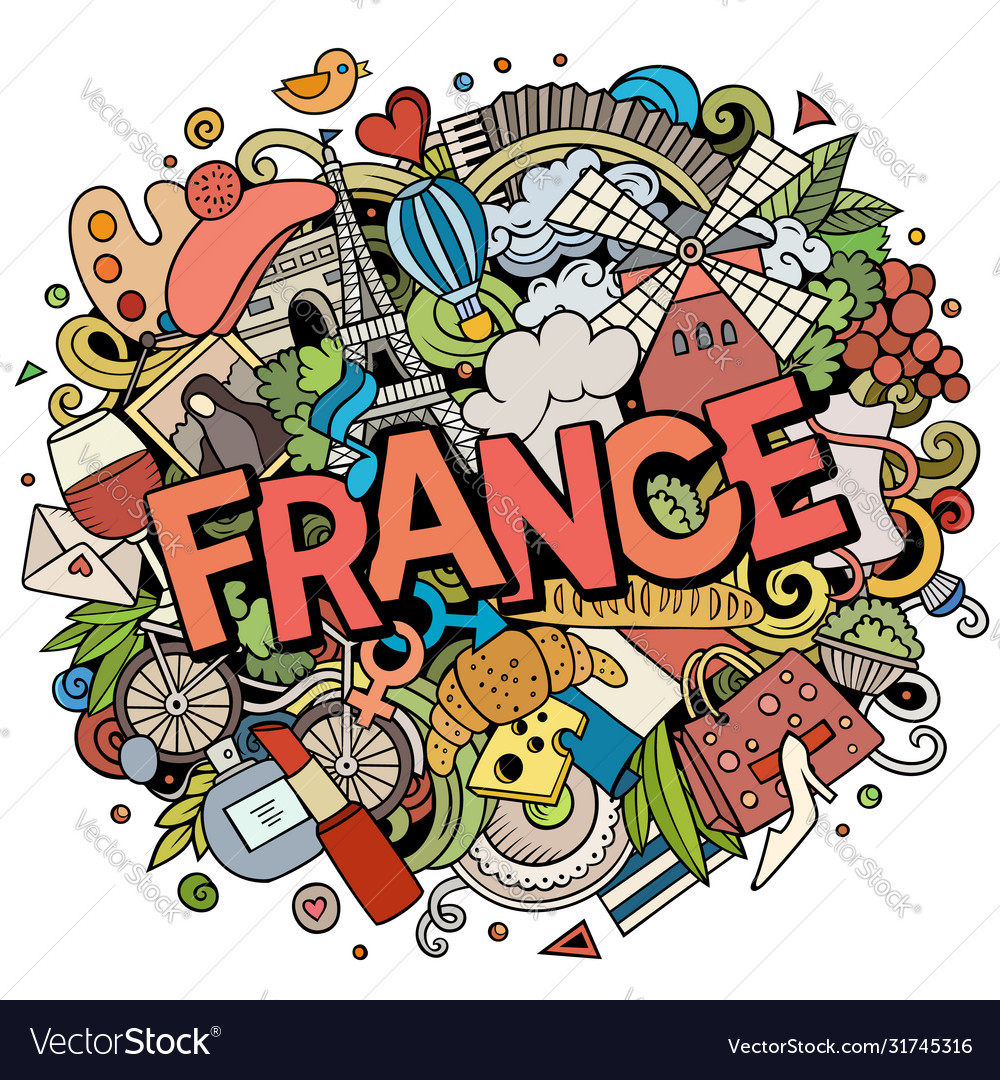 france-hand-drawn-cartoon-doodles-royalty-free-vector-image