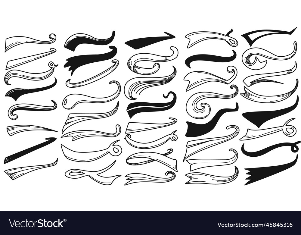 Black text swooshes isolated design Royalty Free Vector