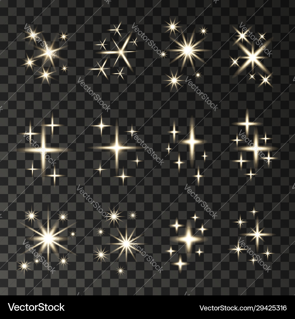 Set realistic glowing light effect Royalty Free Vector Image