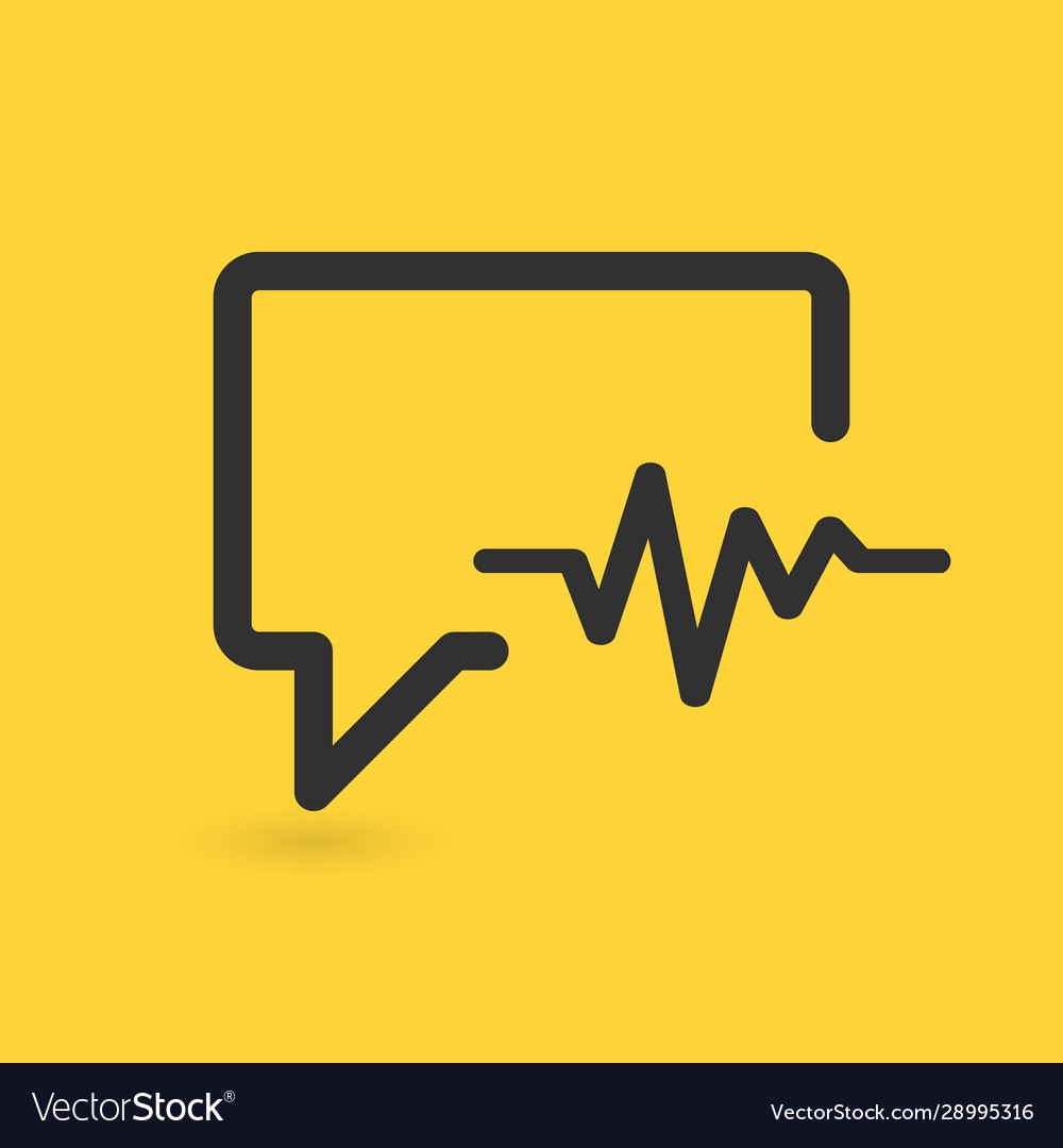 Speaking bubble with cardiogram medicine related Vector Image