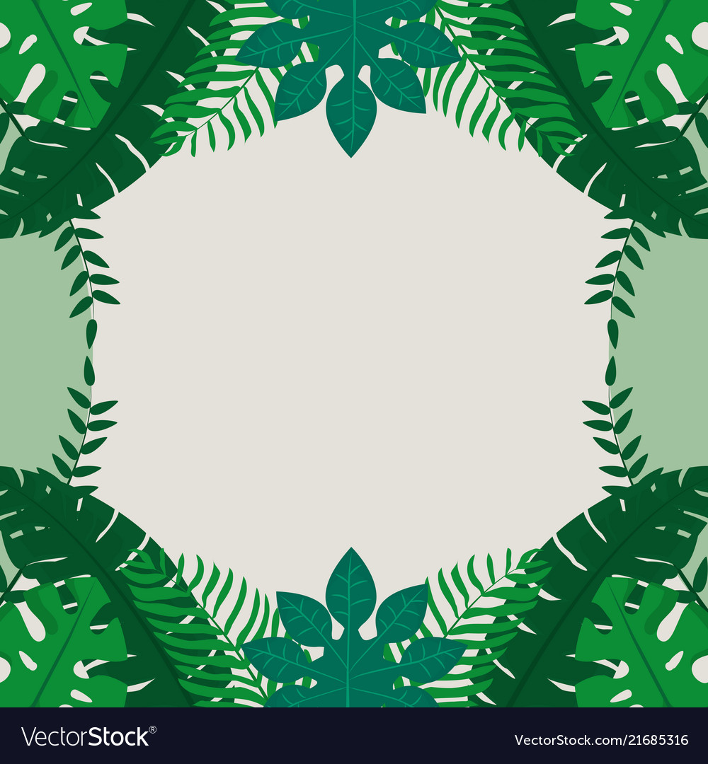 Tropical leaves frame Royalty Free Vector Image