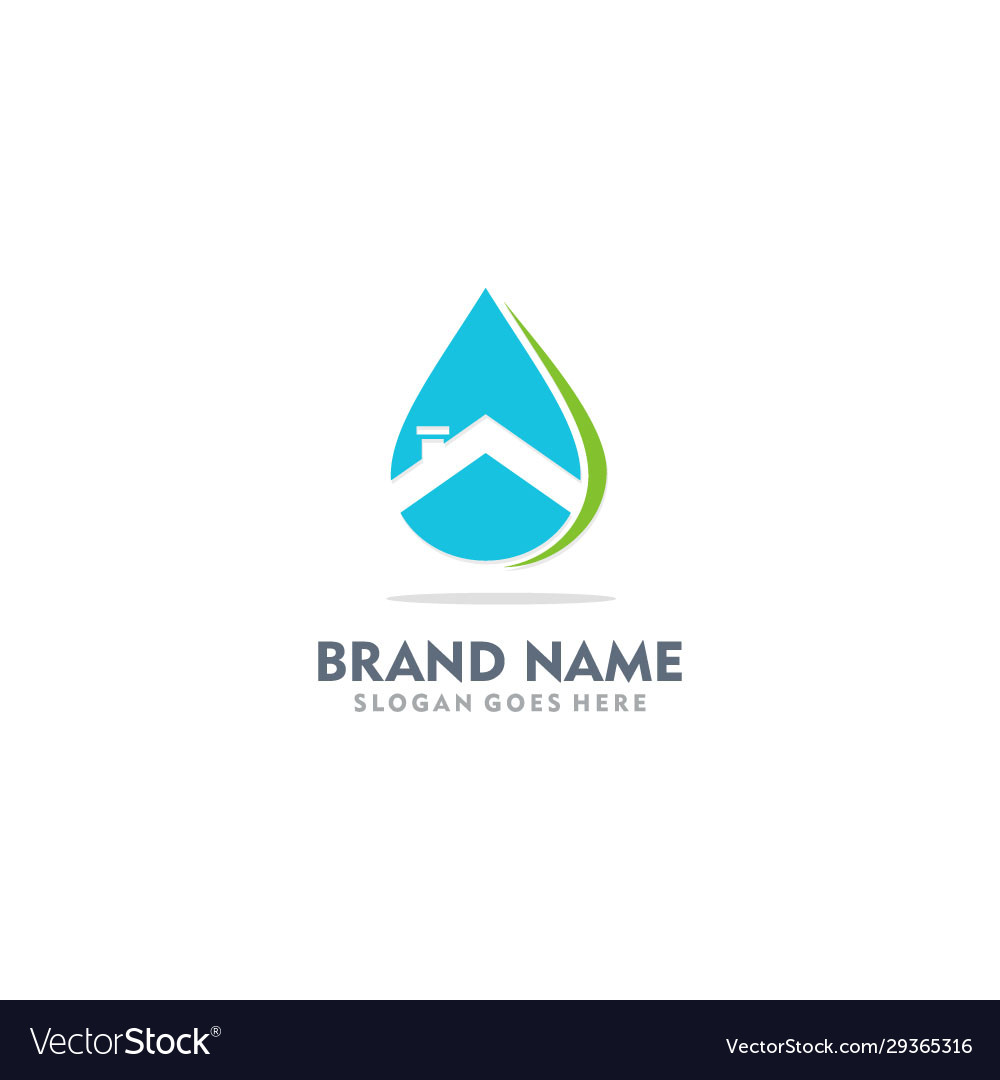 Water droplet home realty logo Royalty Free Vector Image