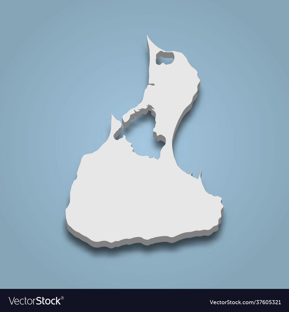 3D Isometric Block Island Map