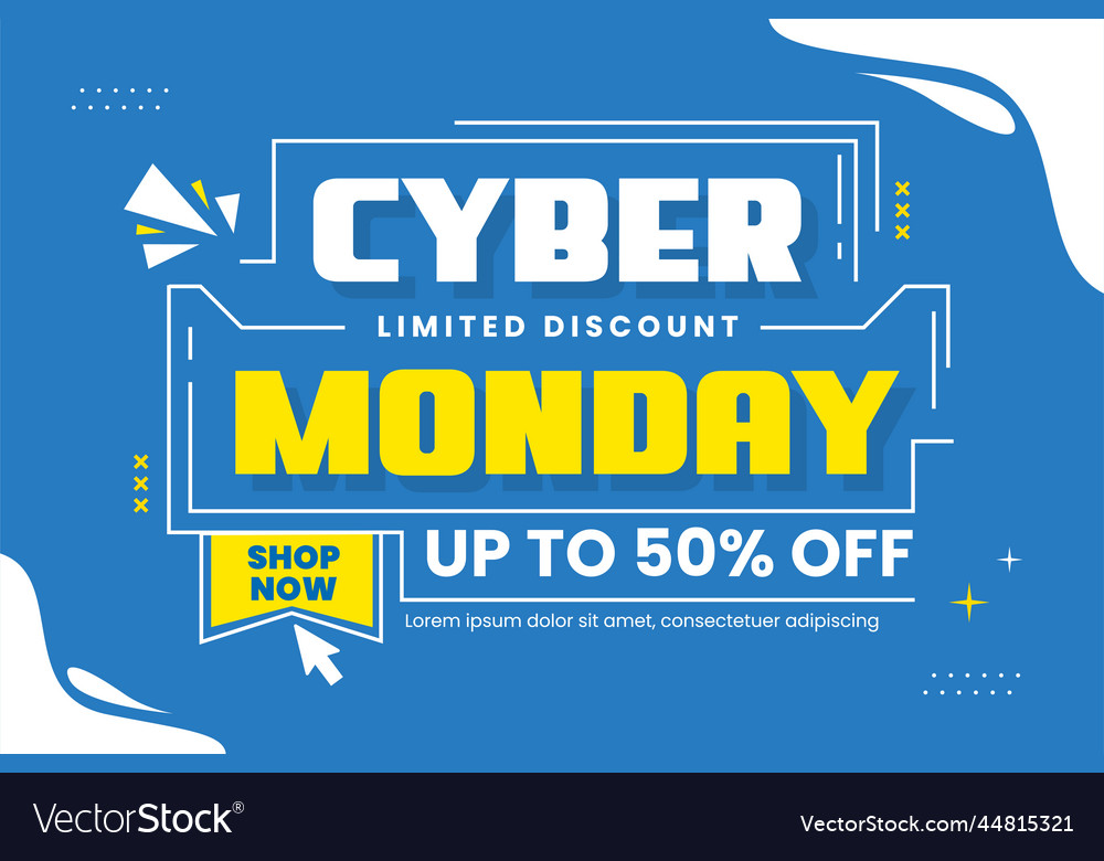 Cyber monday background design template is easy Vector Image